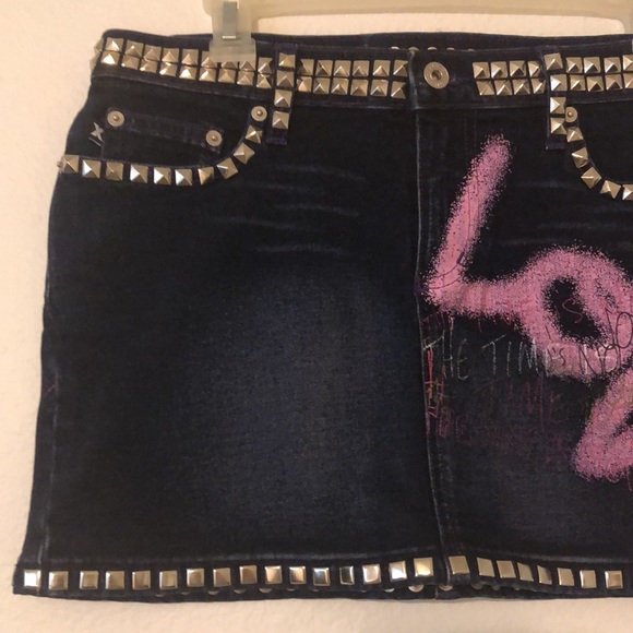 Express Jeans Stretch Denim Skirt Love The time - Picture 3 of 7